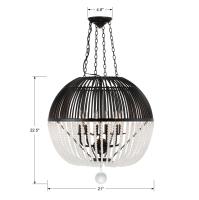 Six Light Pendant by Crystorama - Duval Collection, Matte Black Finish - DUV-626-MK
