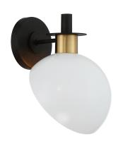 One Light Wall Sconce by Crystorama - Gigi Collection, Black + Aged Brass Finish - GIG-811-BK-AG
