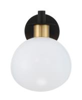 One Light Wall Sconce by Crystorama - Gigi Collection, Black + Aged Brass Finish - GIG-811-BK-AG