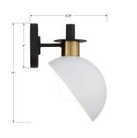 One Light Wall Sconce by Crystorama - Gigi Collection, Black + Aged Brass Finish - GIG-811-BK-AG