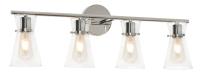 Four Light Vanity by AFX Lighting - Amanda Collection, Polished Chrome Finish - AMDV3310MBPC