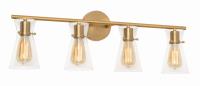 Four Light Vanity by AFX Lighting - Amanda Collection, Satin Brass Finish - AMDV3310MBSB