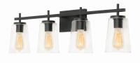 Four Light Vanity by AFX Lighting - Joanna Collection, Black Finish - JNNV3309MBBK