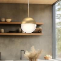 LED Pendant by Kuzco Lighting - Pluto Collection, Brushed Gold Finish - 402801BG-LED