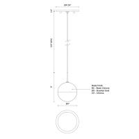 LED Pendant by Kuzco Lighting - Pluto Collection, Brushed Gold Finish - 402801BG-LED