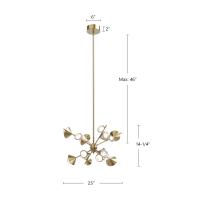 LED Pendant by Kuzco Lighting - Geode Collection, Brushed Gold Finish - CH50825-BG