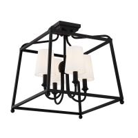 Four Light Semi Flush Mount by Crystorama - Sylvan Collection, Black Forged Finish - 2243-BF