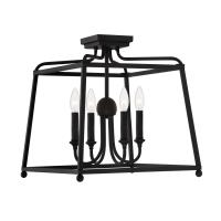 Four Light Semi Flush Mount by Crystorama - Sylvan Collection, Black Forged Finish - 2243-BF