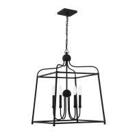 Four Light Chandelier by Crystorama - Sylvan Collection, Black Forged Finish - 2244-BF