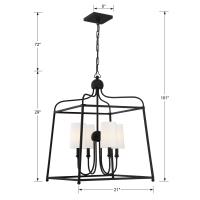 Four Light Chandelier by Crystorama - Sylvan Collection, Black Forged Finish - 2244-BF