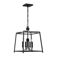 Four Light Chandelier by Crystorama - Sylvan Collection, Black Forged Finish - 2245-BF