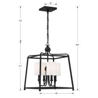 Four Light Chandelier by Crystorama - Sylvan Collection, Black Forged Finish - 2245-BF