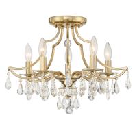 Five Light Semi Flush Mount by Crystorama - Cedar Collection, Vibrant Gold Finish - 5930-VG-CL-MWP
