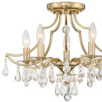Five Light Semi Flush Mount by Crystorama - Cedar Collection, Vibrant Gold Finish - 5930-VG-CL-MWP
