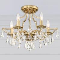 Five Light Semi Flush Mount by Crystorama - Cedar Collection, Vibrant Gold Finish - 5930-VG-CL-MWP