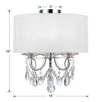 Three Light Semi Flush Mount by Crystorama - Othello Collection, Polished Chrome Finish - 6623-CH-CL-MWP_CEILING