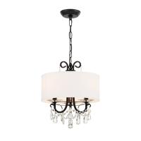Three Light Mini Chandelier by Crystorama - Othello Collection, Matte Black Finish - 6623-MK-CL-MWP