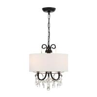 Three Light Mini Chandelier by Crystorama - Othello Collection, Matte Black Finish - 6623-MK-CL-MWP
