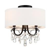 Three Light Semi Flush Mount by Crystorama - Othello Collection, Matte Black Finish - 6623-MK-CL-MWP_CEILING