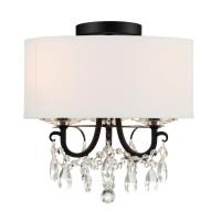 Three Light Semi Flush Mount by Crystorama - Othello Collection, Matte Black Finish - 6623-MK-CL-MWP_CEILING