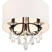 Three Light Semi Flush Mount by Crystorama - Othello Collection, Matte Black Finish - 6623-MK-CL-MWP_CEILING