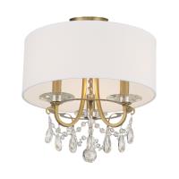 Three Light Semi Flush Mount by Crystorama - Othello Collection, Vibrant Gold Finish - 6623-VG-CL-MWP_CEILING