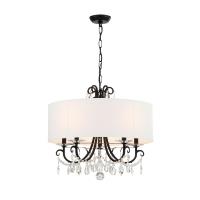 Five Light Chandelier by Crystorama - Othello Collection, Matte Black Finish - 6625-MK-CL-MWP