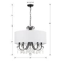 Five Light Chandelier by Crystorama - Othello Collection, Matte Black Finish - 6625-MK-CL-MWP