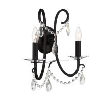 Two Light Wall Sconce by Crystorama - Othello Collection, Matte Black Finish - 6822-MK-CL-MWP