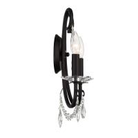 Two Light Wall Sconce by Crystorama - Othello Collection, Matte Black Finish - 6822-MK-CL-MWP