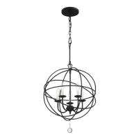 Five Light Mini Chandelier by Crystorama - Solaris Collection, Black Finish - 9224-BK
