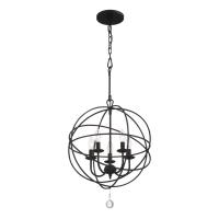 Five Light Mini Chandelier by Crystorama - Solaris Collection, Black Finish - 9224-BK