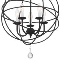 Five Light Mini Chandelier by Crystorama - Solaris Collection, Black Finish - 9224-BK