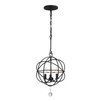 Three Light Mini Chandelier by Crystorama - Solaris Collection, Black Finish - 9225-BK