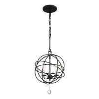 Three Light Mini Chandelier by Crystorama - Solaris Collection, Black Finish - 9225-BK