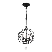 Three Light Mini Chandelier by Crystorama - Solaris Collection, Black Finish - 9225-BK
