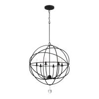 Six Light Chandelier by Crystorama - Solaris Collection, Black Finish - 9226-BK