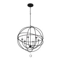 Six Light Chandelier by Crystorama - Solaris Collection, Black Finish - 9226-BK