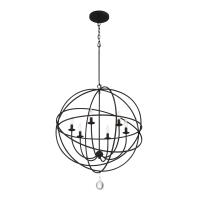 Six Light Chandelier by Crystorama - Solaris Collection, Black Finish - 9226-BK