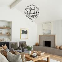 Six Light Chandelier by Crystorama - Solaris Collection, Black Finish - 9226-BK