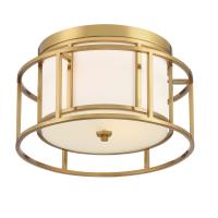 Two Light Flush Mount by Crystorama - Hulton Collection, Luxe Gold Finish - 9590-LG