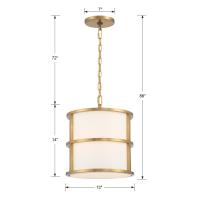 Three Light Pendant by Crystorama - Hulton Collection, Luxe Gold Finish - 9593-LG