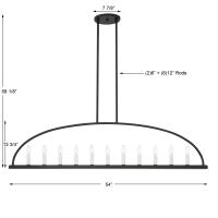 11 Light Chandelier by Crystorama - Abbott Collection, Black Finish - ABB-3009-BK