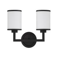 Two Light Wall Sconce by Crystorama - Bryant Collection, Black Forged Finish - BRY-8002-BF