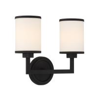 Two Light Wall Sconce by Crystorama - Bryant Collection, Black Forged Finish - BRY-8002-BF