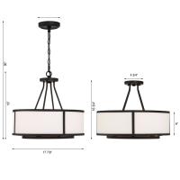 Four Light Chandelier by Crystorama - Bryant Collection, Black Forged Finish - BRY-8004-BF