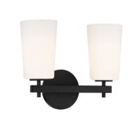 Two Light Wall Sconce by Crystorama - Colton Collection, Black Finish - COL-102-BK