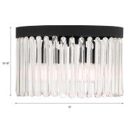 Four Light Flush Mount by Crystorama - Emory Collection, Black Forged Finish - EMO-5400-BF