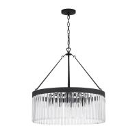 Eight Light Chandelier by Crystorama - Emory Collection, Black Forged Finish - EMO-5406-BF