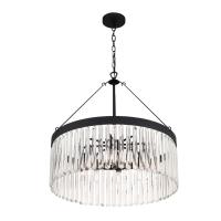 Eight Light Chandelier by Crystorama - Emory Collection, Black Forged Finish - EMO-5406-BF